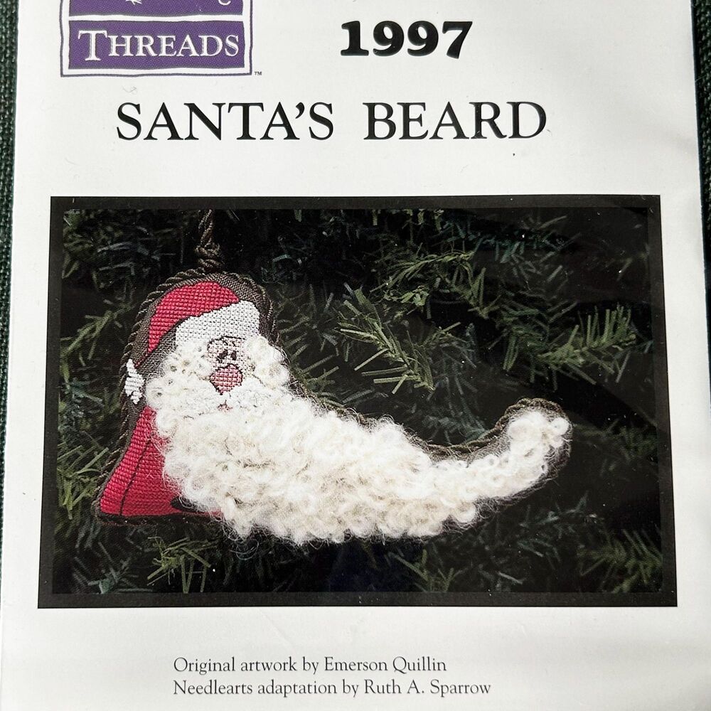 Christmas Ornament Cross Stitch Kit Santa's Beard Poodle Curls Twisted Threads